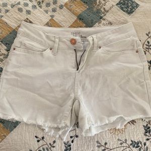 Time and Tru white denim shorts